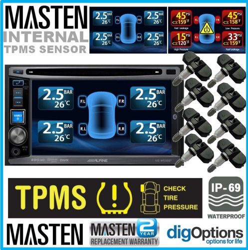 .tpms tire pressure monitor system 8 internal valve 22 sensors dvd video car