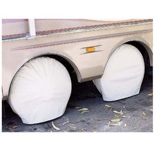 White adco ultra tyre gards for rv / camper / trailer / 5th wheel (27"-29")