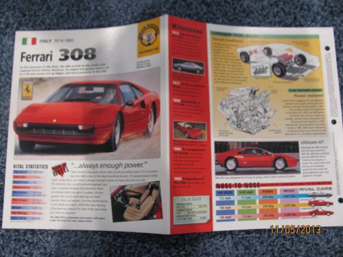 ★★ ferrari 308 gts collector brochure specs info 1974/1975/1976/1977..... ★★