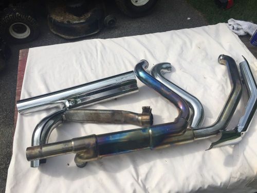 Harley touring exhaust system w/o mufflers 2010 2011 2012 2013 2014 flhtc flhr