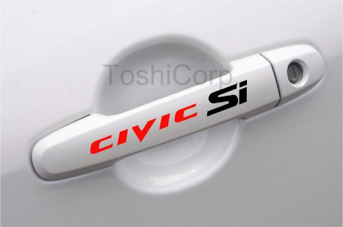 4 civic stickers decals door handle wheels mirror honda cr-x red