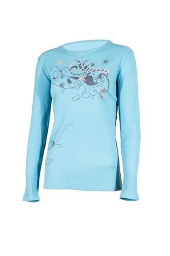 Divas snow gear ladies impress long sleeve thermal shirt - blue (lg / large)