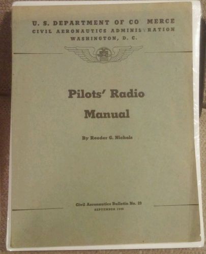 Vintage 1940 pilots radio manual us department of commerce wwii