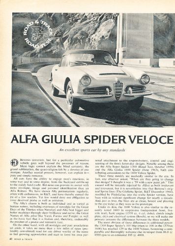 1965 alfa romeo spider veloce original road article