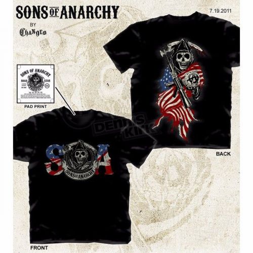 Sons of anarchy reaper colored flag t-shirt small