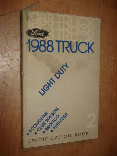 1988 ford truck specifications manual original book f150 f250 super duty &amp; more