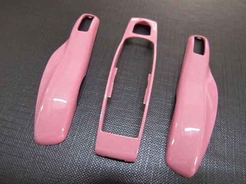 3pcs key remote fob cover case trim replacement for porsche macan pink