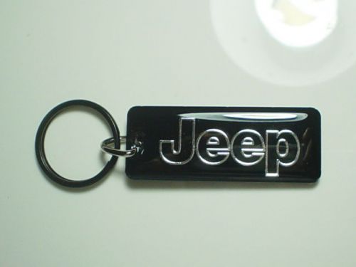 Jeep key chain black / chrome wrangler rubicon