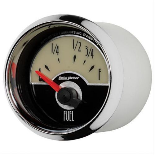 Autometer cruiser electrical fuel level gauge 2 1/16&#034; dia ivory/black face 1115