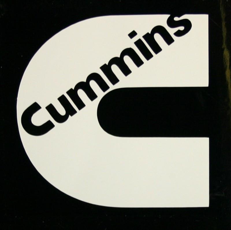 Cummins - white - decal sticker for window helmet hardhat