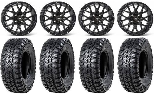 Itp hurricane 14" wheels black 30" chicane rx tires honda pioneer 1000