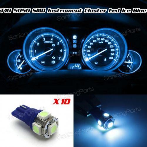 10x t10 194 led bulb 5-5050-smd ice blue instrument gauge panel dash light