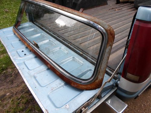 1957 ford ranch wagon tailgate,, rear window glass,, stainless trim,, molding