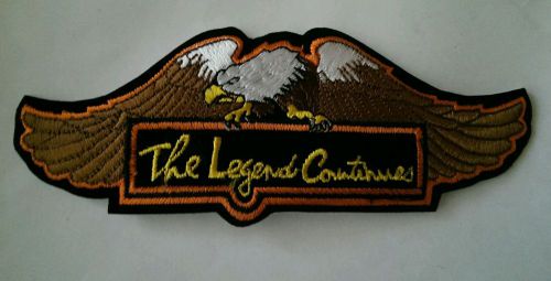 Harley davidson eagle "the legend continues" embroidered patch