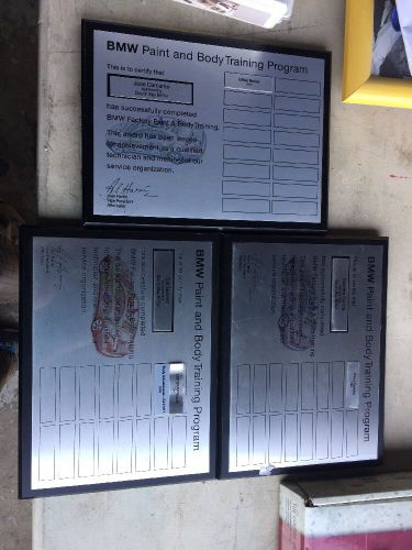 Bmw paint and body training program factory plaques
