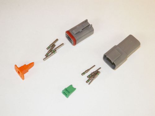 4x gray deutch dt series connector set 14-16-18 ga solid nickel terminals