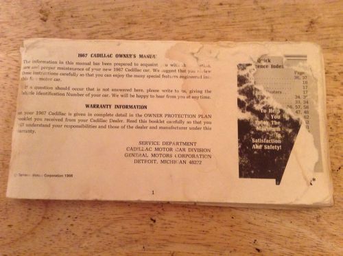 Vintage original 1967 cadillac owner manual