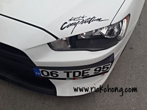 All mitsubishi the spirit of competition hood decal sticker black