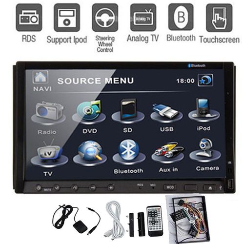 2din car dvd bluetooth player bt tv usb/sd swc rds 7inch lcd in-dash 2016