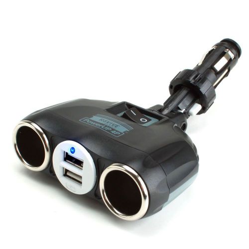 Revive in-car usb charger cigarette lighter splitter adapter 2 usb + 2 dc socket