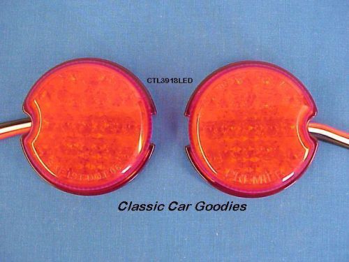 1939 chevy red led tail light inserts (2) street rod