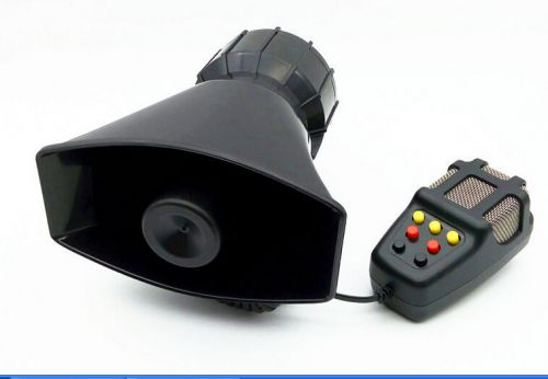 100w 12v car truck alarm police fire loud speaker pa siren horn mic system kit *