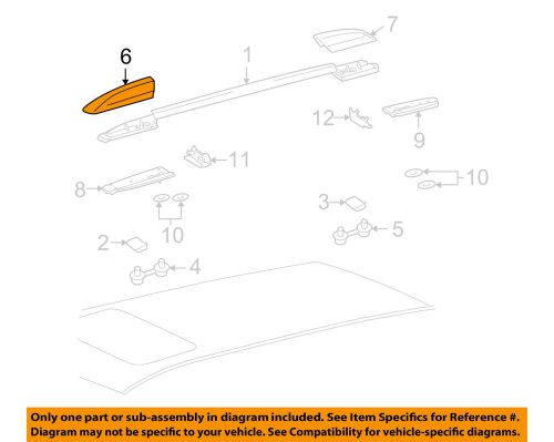 Toyota oem highlander roof rack rail luggage carrier-front cover left 6349248020