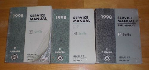 1998 98 cadillac  seville dealership service shop manuals allthree volumes