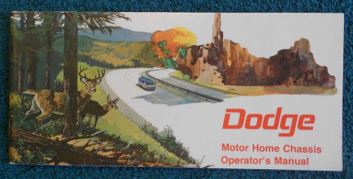 1974 original vintage dodge motor home chassis operator&#039;s manual