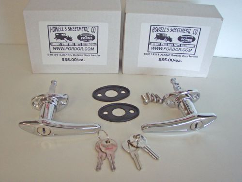 1930 1931 model a ford locking door handle set with pads &amp; screws coupe sedan