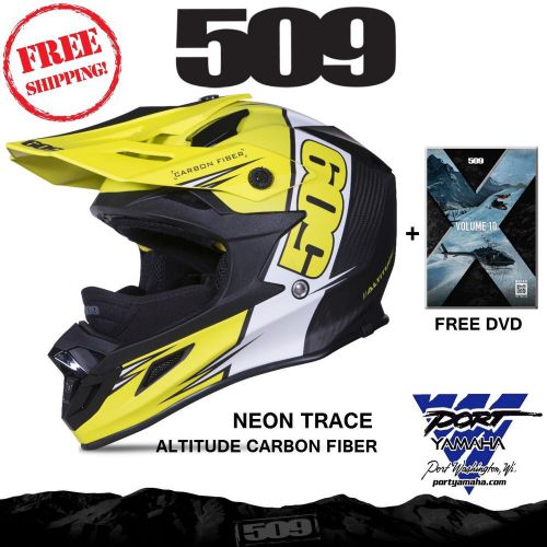 509 carbon fiber altitude neon trace snowmobile helmet fidlock + free dvd lg xl