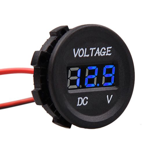 New blue led waterproof voltmeter digital display 12v-24v car utv rv meter