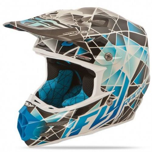 2015 fly racing formula mx facet helmet - blue/silver - large