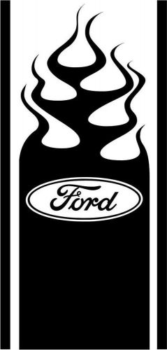 Ford oval flame hood stripe decal-choice of colors