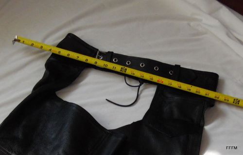 Black leather chaps xxl altered length see pics unisex men&#039;s women&#039;s chaparajos