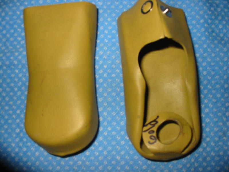 1967-75 g.m. seat belt boots (bolt covers) gold  w/ snaps