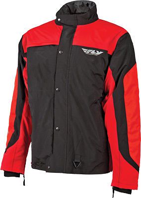 Fly racing aurora black &amp; red waterproof snowmobile jacket