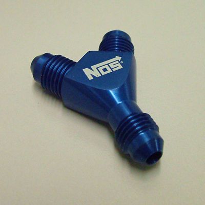 Nos 17830 high flow y fitting -4an to -4an blue