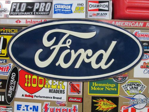 Ford oval large logo  metal deco auto shop  motor oil can rack esso cool