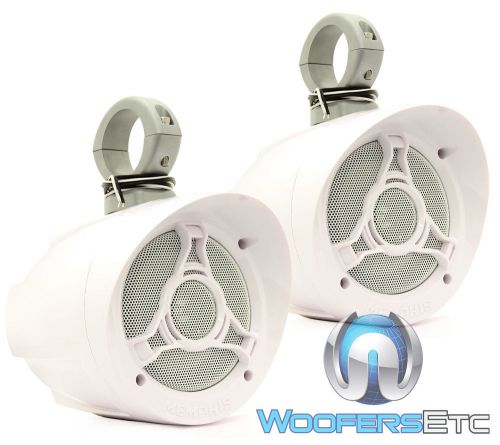Memphis mxa52tw white 5.25&#034; marine horn tweeters boat swivel tower speakers new