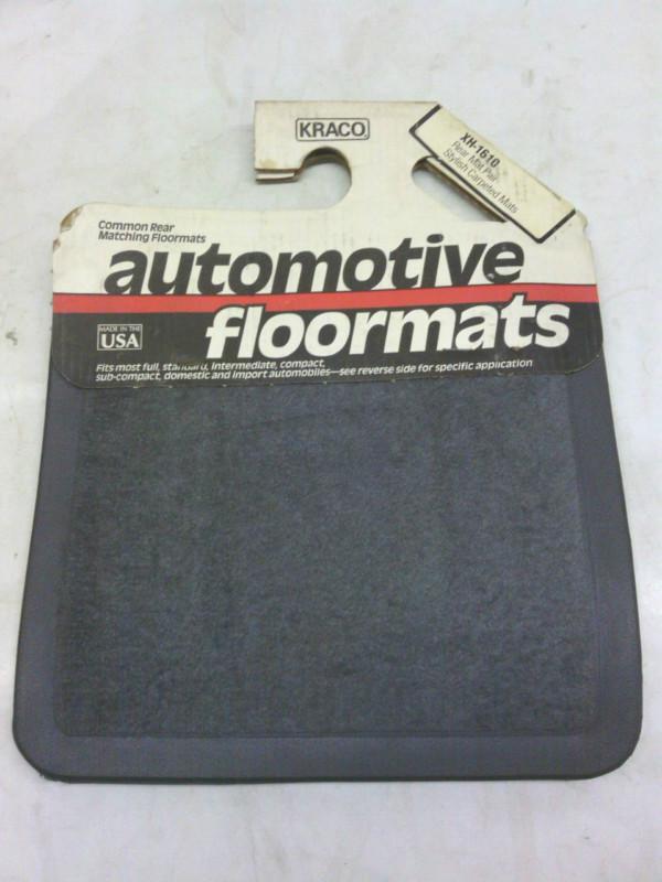 Nors:2-vintage carpeted gray rear car floor mats with rubber edge-made in usa