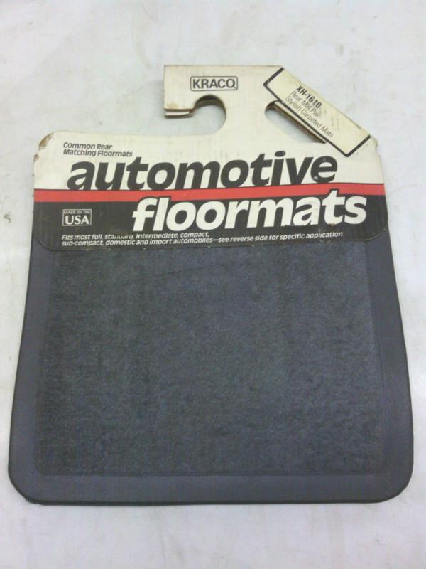Nors:2-vintage carpeted gray rear car floor mats with rubber edge-made in usa