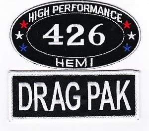 426 hemi dodge challenger drag pak sew/iron on patch embroidered mopar car