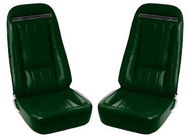 1970-1971 corvette oe reproduction 100% leather seat covers - green