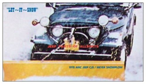 1978  amc  blue jeep  cj5  with  white hard top  +  meyer snowplow  photo magnet