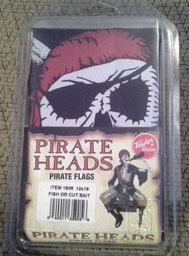 Taylor made 1806 pirate head flag fish - cut bait 12&#034;x18&#034; boating boat flag