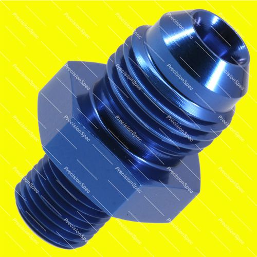 An6 6an jic male flare to m10x1.0 metric fitting adapter blue w/ 1yr warranty