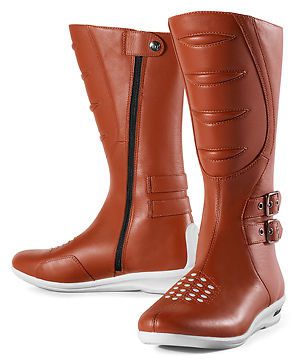 New icon sacred leather women's boots, brown-tan/white, us-8.5