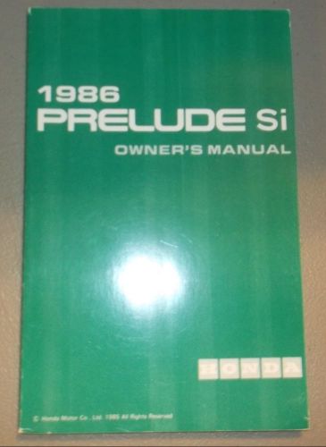1986 honda prelude si owners manual original