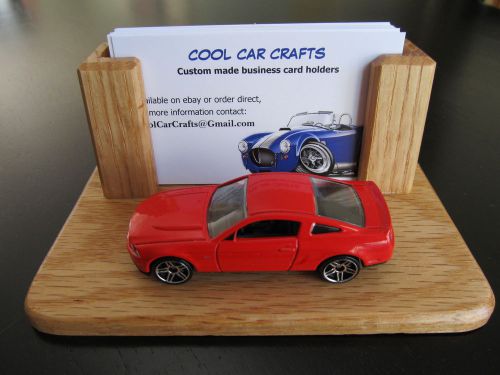 Mustang gt business card holder oak red die cast car desk display 2010-12